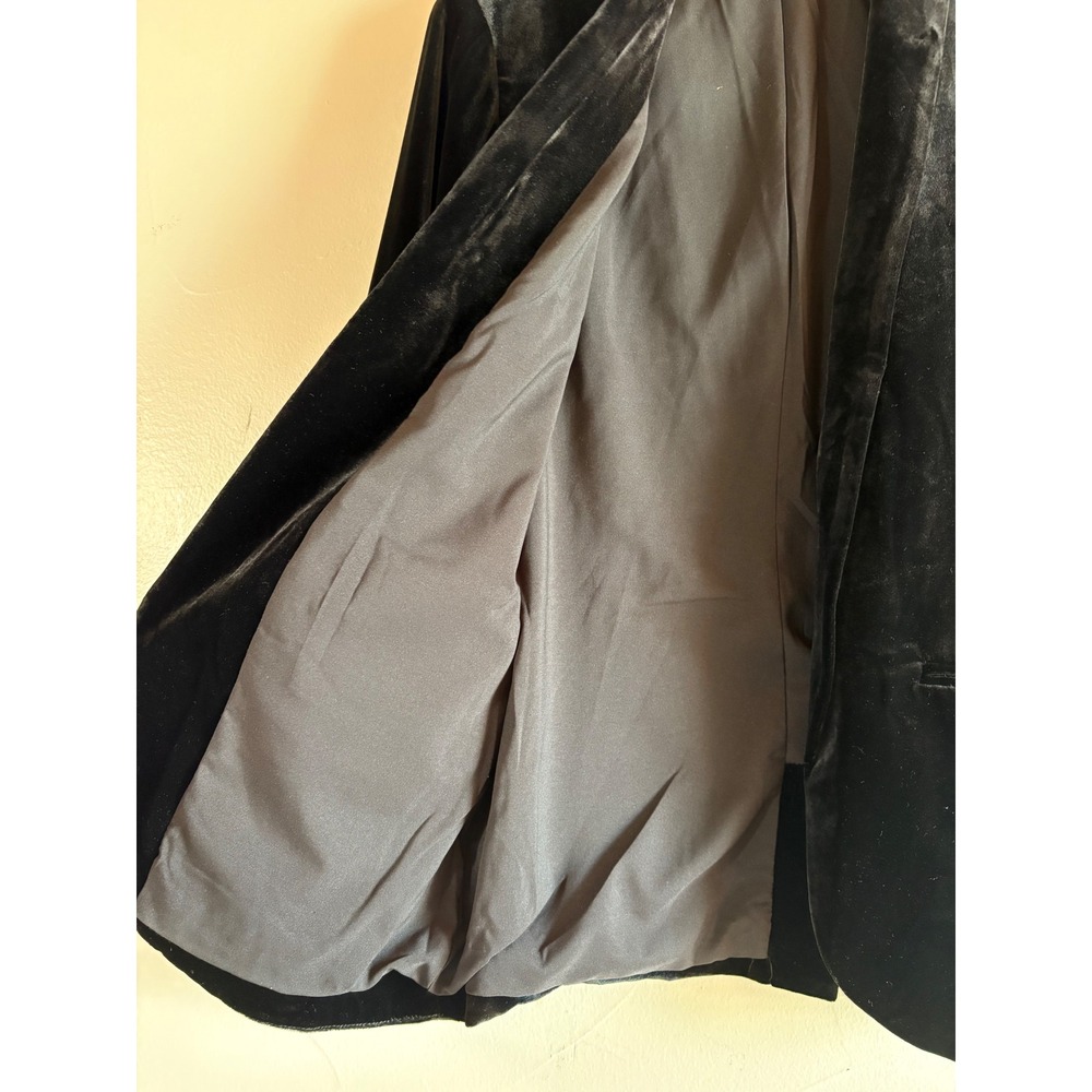 Garnet Hill Womens Black Rayon Silk Velvet Open Front Shawl Casual Blazer Size 6 - Picture 5 of 11